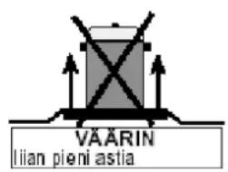 VAÄRIN liian pieni astia