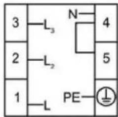3—L₃ 2—L₂ 1—L N 4 5 PE—⊥