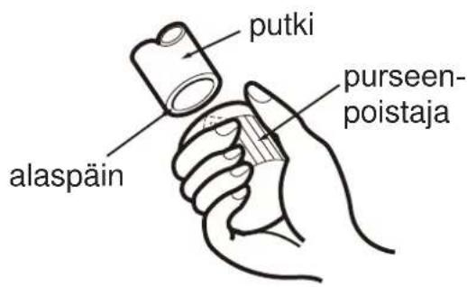 putki purseen- poistaja alaspäin