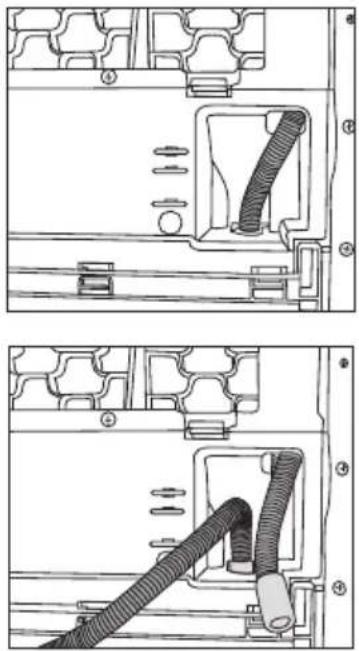Technical line drawings of a mechanical component with coiled tubing and mounting brackets (no text or symbols)