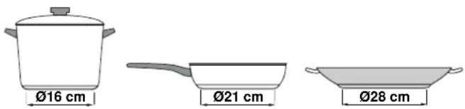 Ø16 cm Ø21 cm Ø28 cm