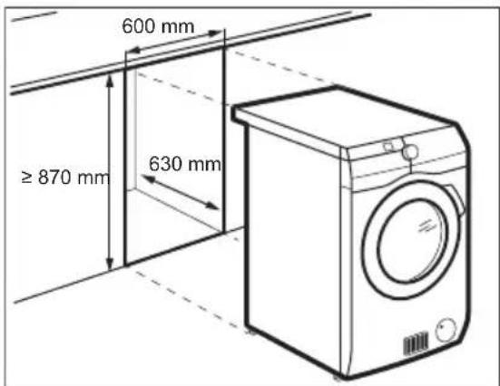 600 mm ≥ 870 mm 630 mm