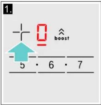 BOSCH HLS79W320U - Keittoalueen ja tehoalueen valitseminen - 1