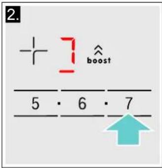 BOSCH HLS79W320U - Keittoalueen ja tehoalueen valitseminen - 2