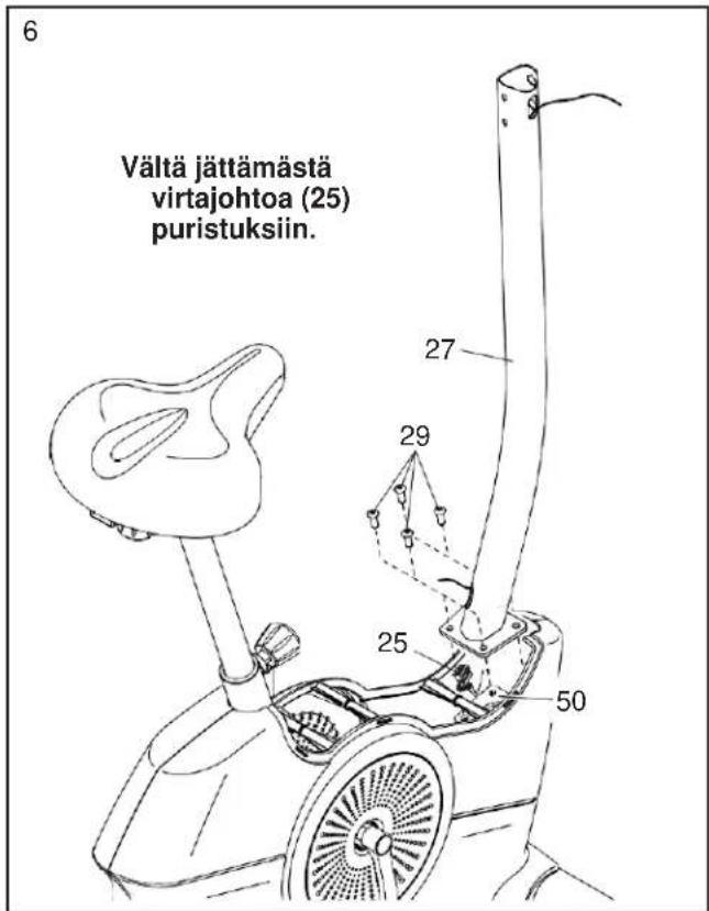 Vältä jättämästä virtajohtoa (25) puristuksiin. 6 27 29 25 50