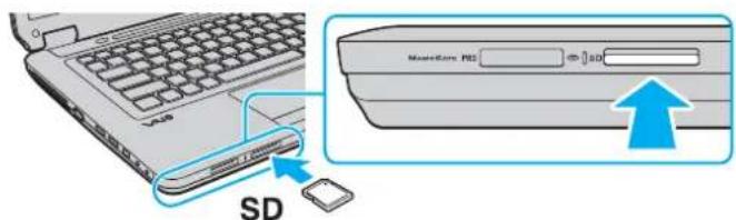 SONY Vaio VGN-CS31Z - SD-muistikortin kytkeminen - 1