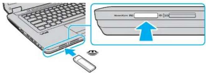 SONY Vaio VGN-CS31Z - Memory Stick -muistikortin kytkeminen ja poistaminen - 2