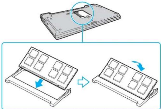 SONY Vaio VGN-Z41WD - Muistimoduulin irrottaminen ja asentaminen - 3