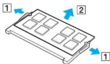 SONY Vaio VGN-Z41WD - Muistimoduulin irrottaminen ja asentaminen - 2