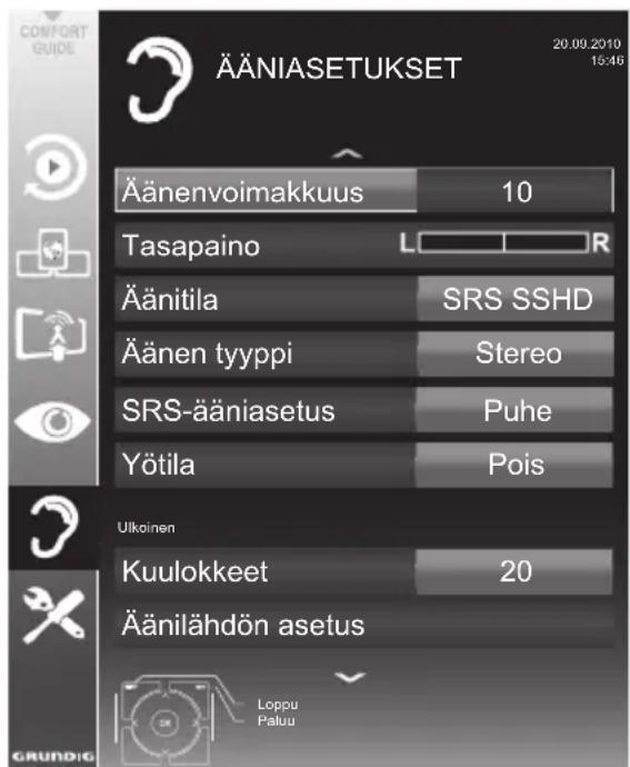 GRUNDIG 40 VLE 6339 BR - Ääniasetukset - 1