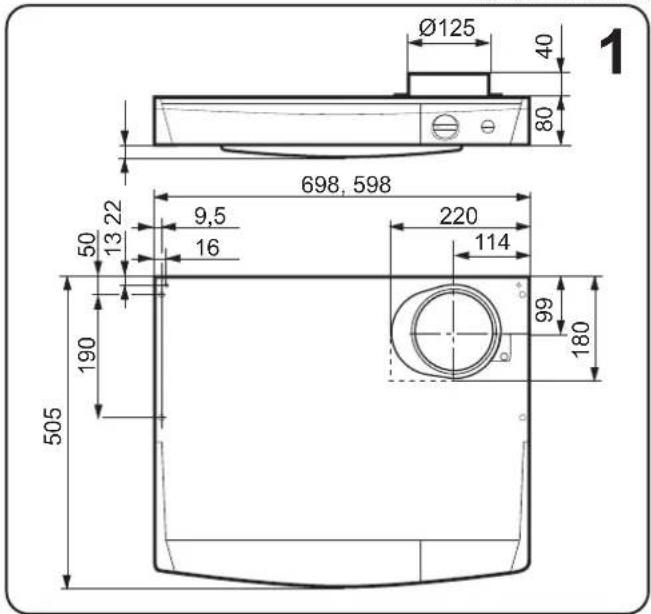 Ø125 40 80 1 698, 598 50 13 22 9,5 16 220 114 99 180 505 190