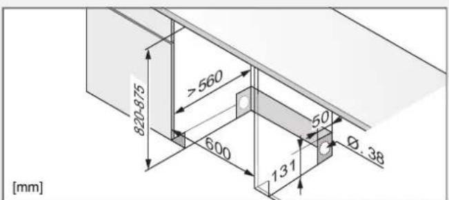 820-875 >560 600 131 50 Ø 38 [mm]