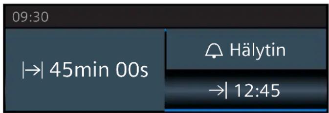09:30 |→| 45min 00s Hälytin →| 12:45