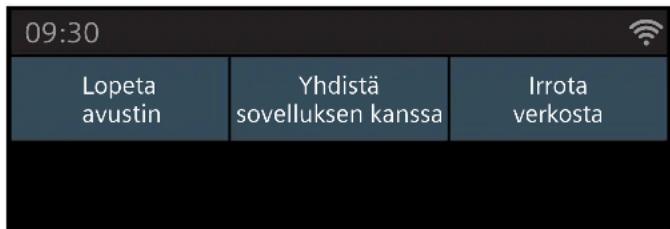 09:30 Lopeta avustin Yhdistä sovelluksen kanssa Irrota verkosta
