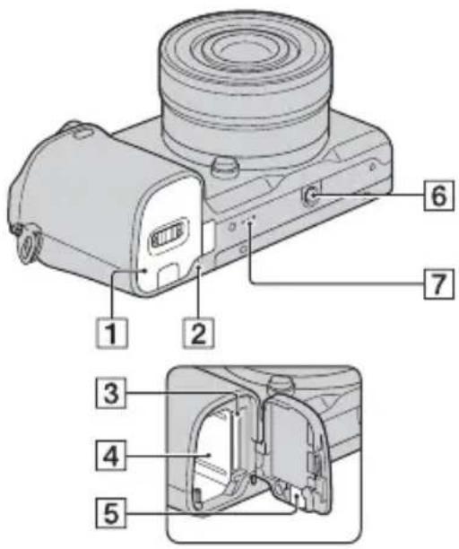 Technical diagram of a camera module with numbered parts for identification and assembly reference.