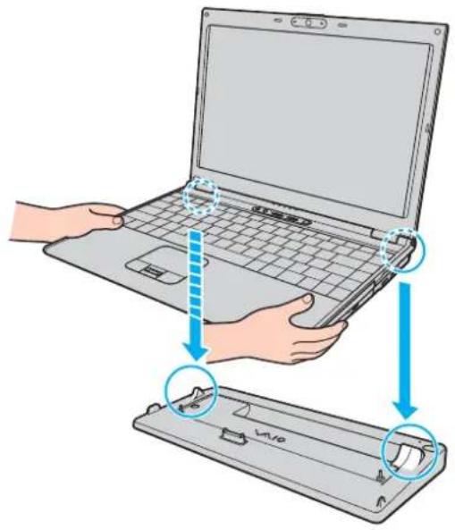 SONY Vaio VGN-SZ3HTP - Tietokoneen kytkeminen laajennuspaikkatelakointiasemaan - 3