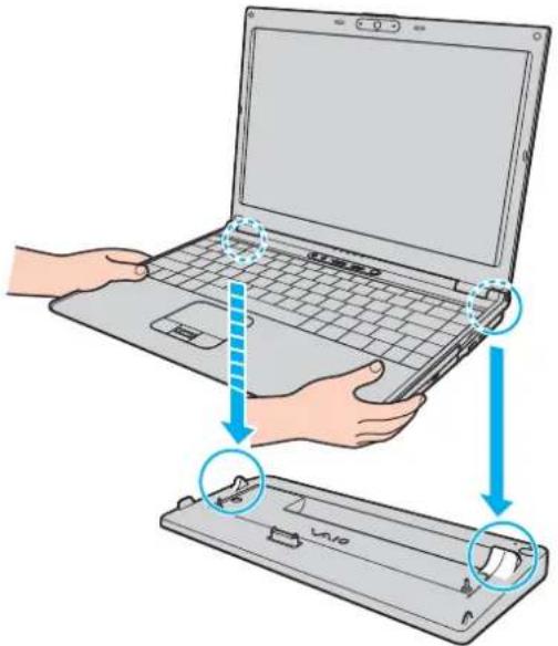 SONY Vaio VGN-SZ5XN - Tietokoneen kytkeminen laajennuspaikkatelakointiasemaan - 3