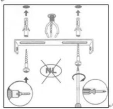 Diagram illustrating screwdriver installation and mounting mechanism with labeled components and directional arrows