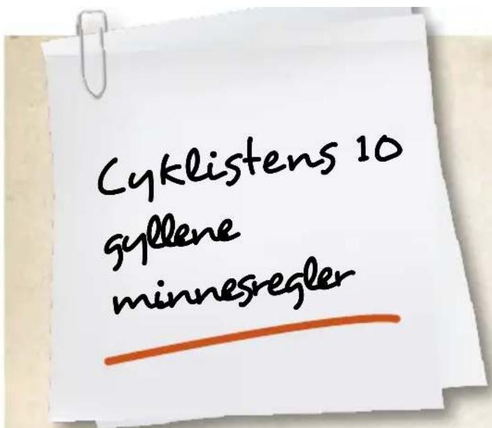 Cyklistens 10 gyllene minnesregler