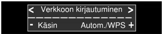 < Verkkoon kirjautuminen > - Käsin Autom./WPS +