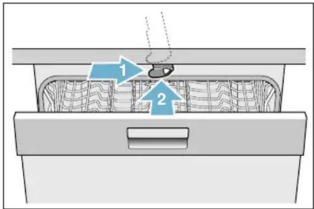 SIEMENS iQ700 SN478W06TS - Näin kytket lapsilukon (luukun lukituksen) pois toiminnasta: - 1