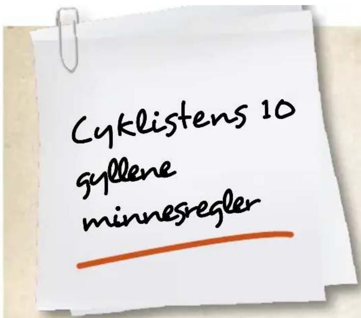 Cyklistens 10 gyllene minnesregler