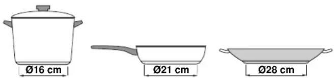 Ø16 cm Ø21 cm Ø28 cm