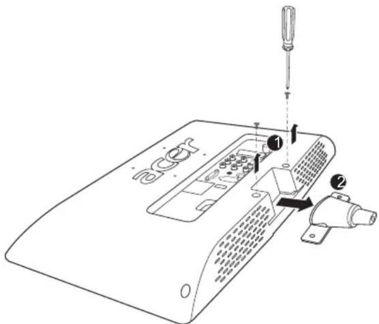 ACER M190D - Seinäasennuksen valmistelu/alustan irrottaminen - 3