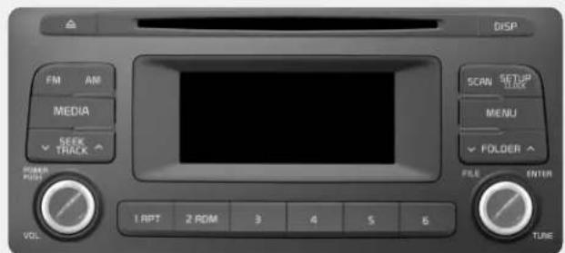 DISP FM AM MEDIA SEEK TRACK HOLDEN PUSH VOL SCAN SETUP TRACK MENU FOLDER FLE ENTER 1 RPT 2 ROM 3 4 5 6 TUNE