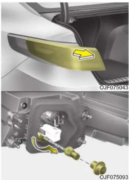 KIA Optima Plug-In Hybrid (2016) - Takasuuntavilkun polttimon vaihtaminen - 3