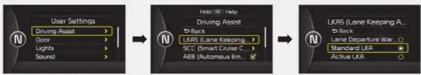 KIA Optima Plug-In Hybrid (2016) - LKAS-toimintatilat - 1