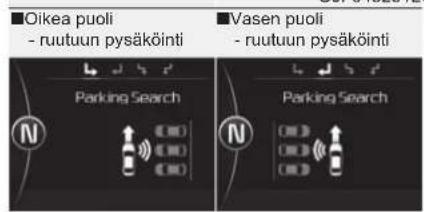 Oikea puoli - ruutuun pysäköinti Vasen puoli - ruutuun pysäköinti Parking Search Parking Search