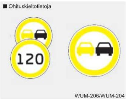 ■ Ohituskieltotietoja 120 WUM-206/WUM-204