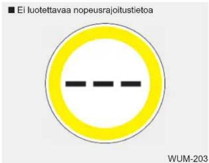 ■ Ei luotettavaa nopeusrajoitustietoa WUM-203