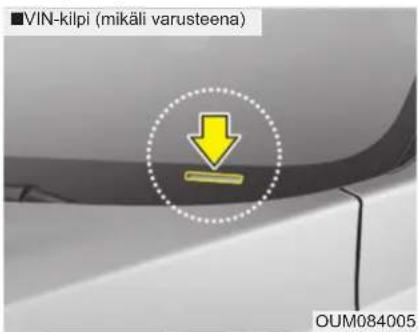 ■VIN-kilpi (mikäli varusteena) OUM084005
