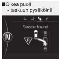 Oikea puoli - taskuun pysäköinti Space found