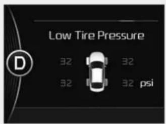 Low Tire Pressure 32 32 32 32 psi