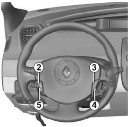 RENAULT Scenic (2008) - VAKIONOPEUSSÄÄDIN JA NOPEUDENRAJOITIN: vakionopeussäädin (jatkoa) - 1