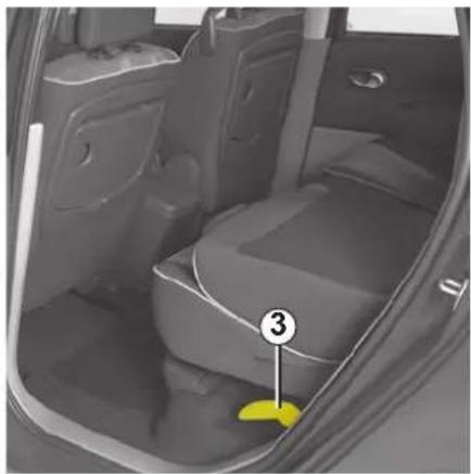 RENAULT Scenic (2008) - Sivupaikan istuimen kääntäminen eteen - 1