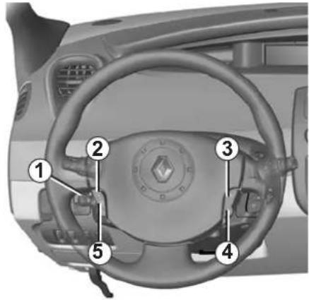 RENAULT Scenic (2008) - VAKIONOPEUSSÄÄDIN JA NOPEUDENRAJOITIN: vakionopeussäädin - 4