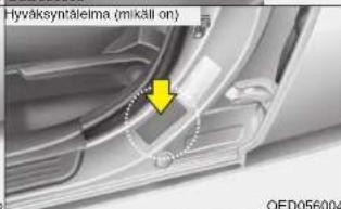 Hyväksyntäleima (mikäll on) OED056004