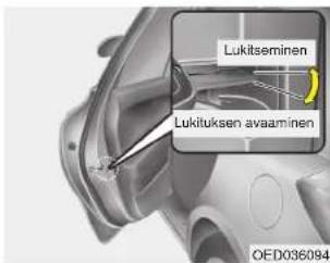 Lukitseminen Lukituksen avaaminen OED036094