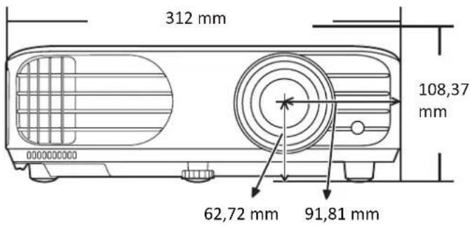 VIEWSONIC PX701HDP - Projektorin mitat - 2