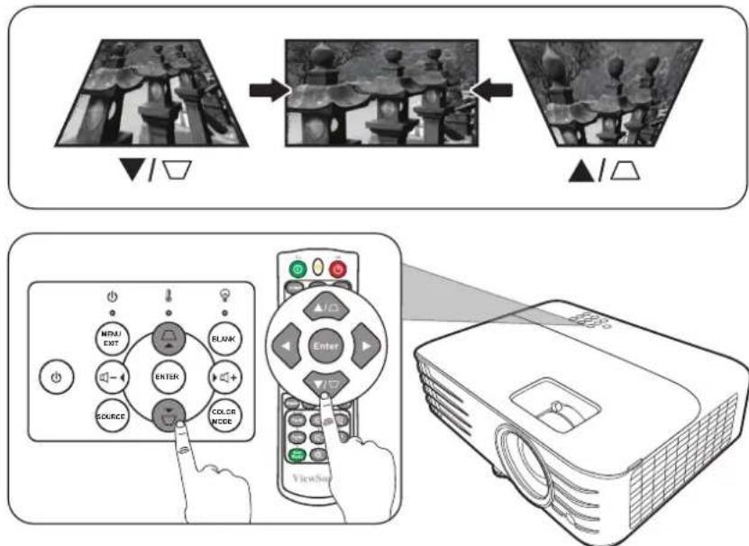 VIEWSONIC PX701HDP - Trapetsivääristymän korjaaminen - 1