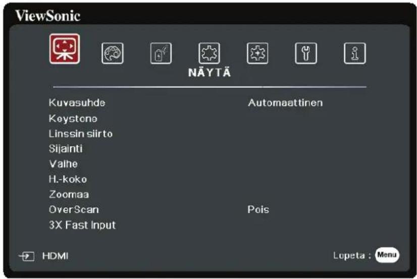 VIEWSONIC PX701HDP - NÄYTTÖ-valikko - 1