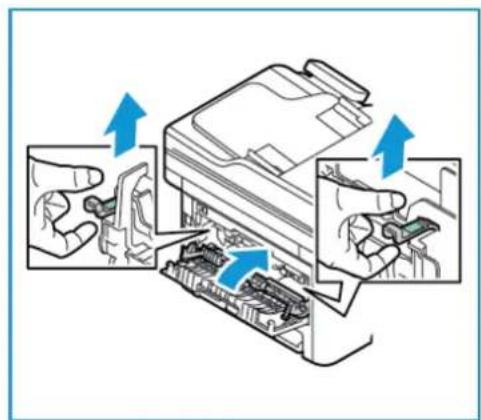 XEROX B215V - Dupleksilaitteen ja luovutusalueen paperitukkeumien tyhjentäminen - 4