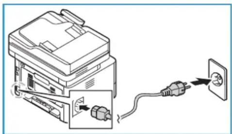 XEROX B215V - Virran kytkeminen tulostimeen - 1