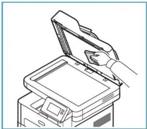 XEROX B215V - Valotuslasin ja kapean valotuslasin puhdistus - 2