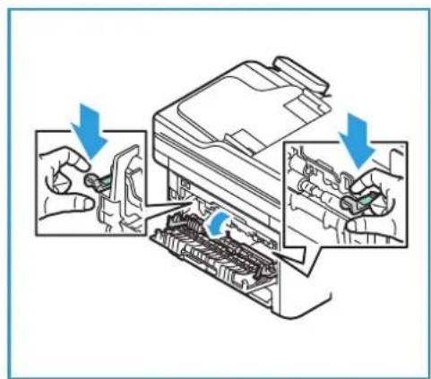 XEROX B215V - Dupleksilaitteen ja luovutusalueen paperitukkeumien tyhjentäminen - 2