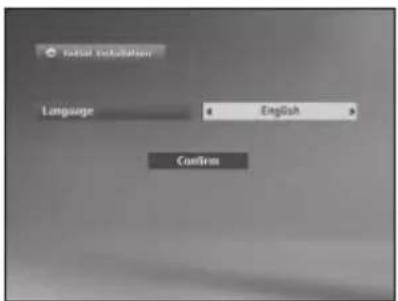 Initial Installation Language English Confirm